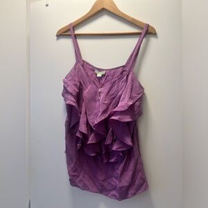 Vintage Anthropologie Silk Blouse, Mauve, 100% Silk, New With Tags, Size 12